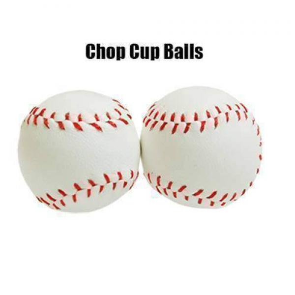 Chop Cup Balls White Leather - 1.25 Inch - 3,2 cm (Set of 2) by Leo Smetsers