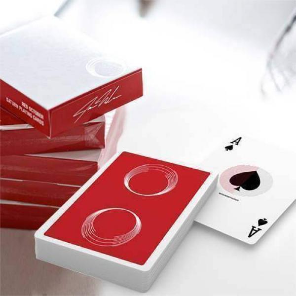 Saturn Honeycomb Playing Cards (Red) by Jose Morales
