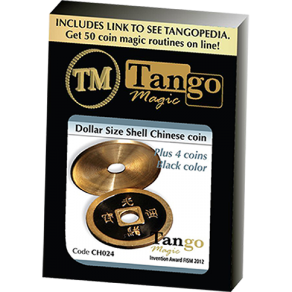 Dollar Size Shell Chinese Coin (Black) by Tango Ma...