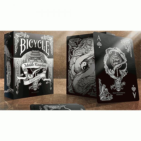 Bicycle Middle Kingdom (Black)  Playing Cards Prin...