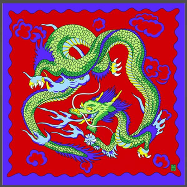 Rice Symphony Silk 90 cm (Red Dragon) by Silk King Studios